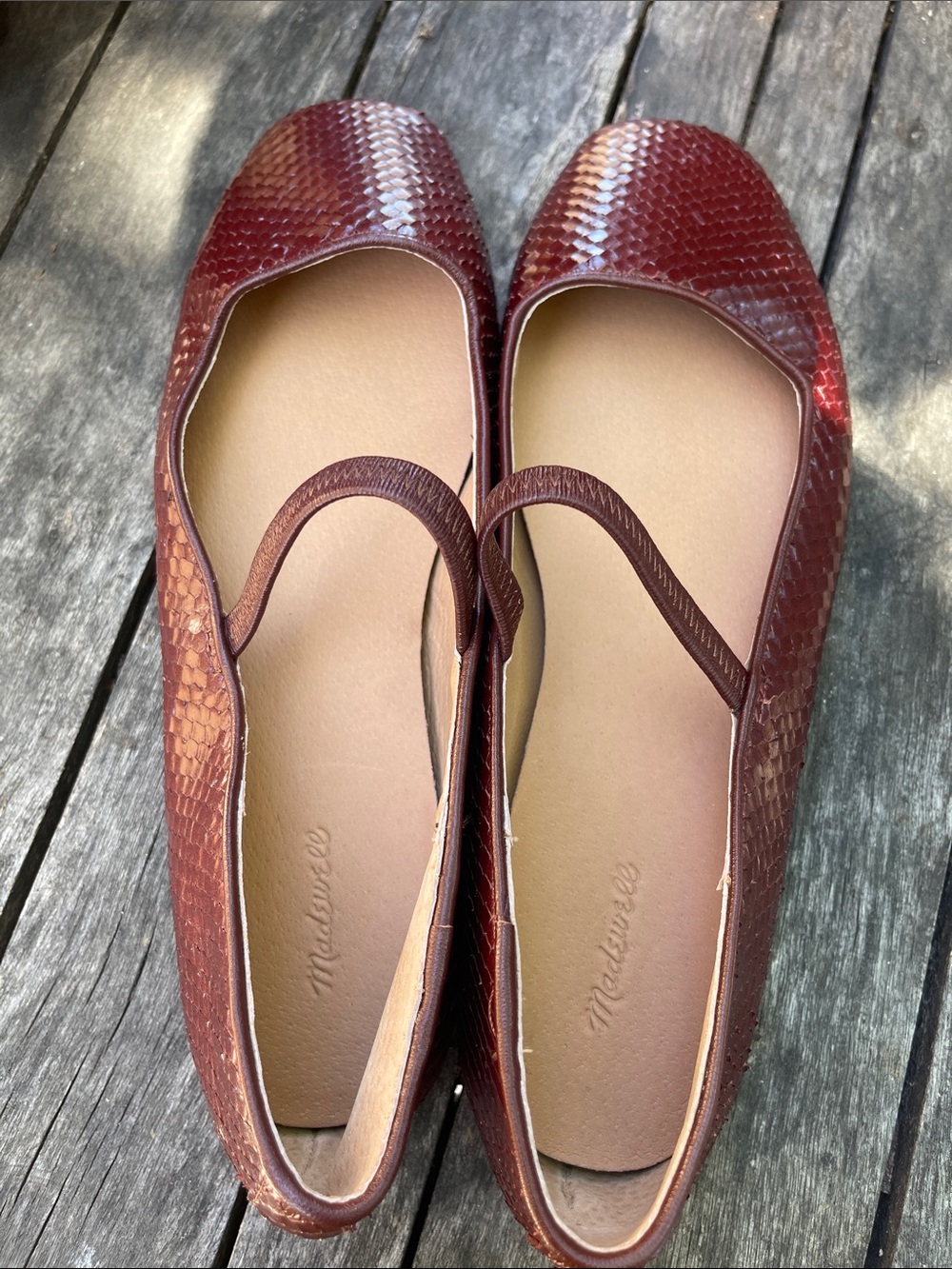 Madewell Women's Mary Jane Ballet Flats in Burgundy - Picture 6 of 6